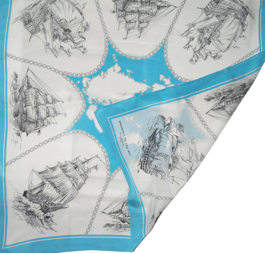 City of Yokohama silk scarf