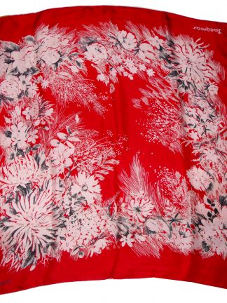 Red floral design Jacqmar silk scarf