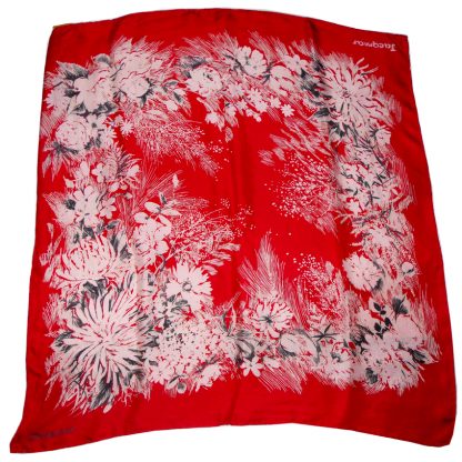 Red floral design Jacqmar silk scarf
