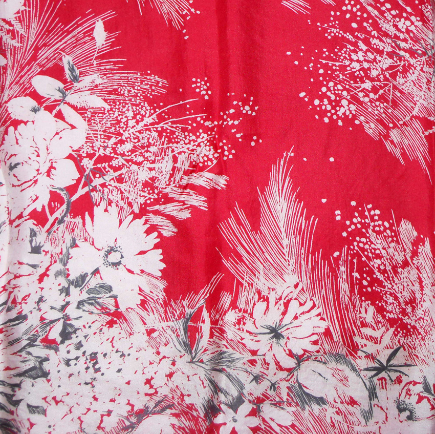 Red floral design Jacqmar silk scarf