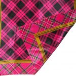 Pink plaid design silk scarf