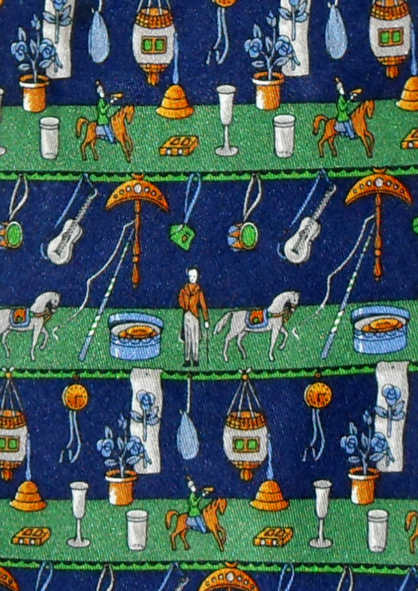 Salvatore Ferragamo circus theme design silk tie