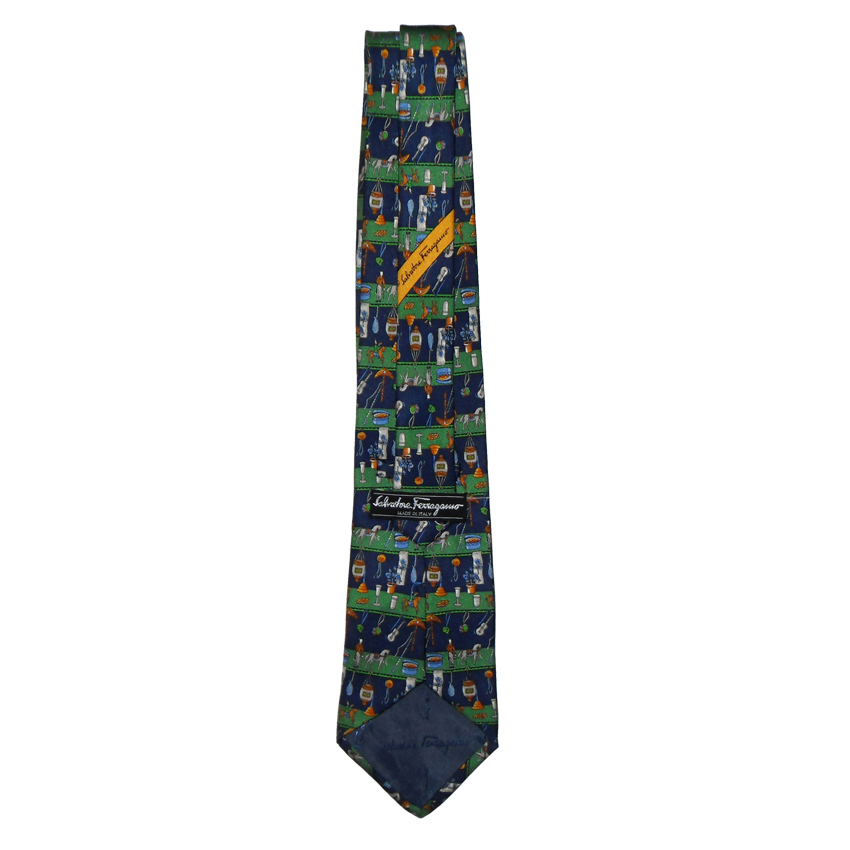 Salvatore Ferragamo circus theme design silk tie