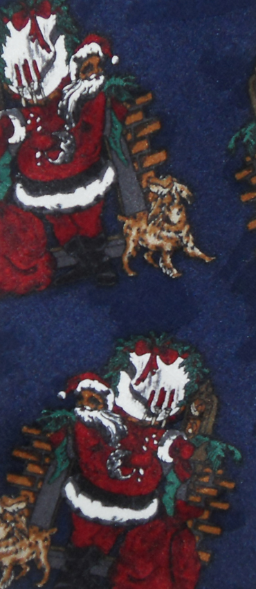 Father Christmas and his dog Hardy Amies silk tie