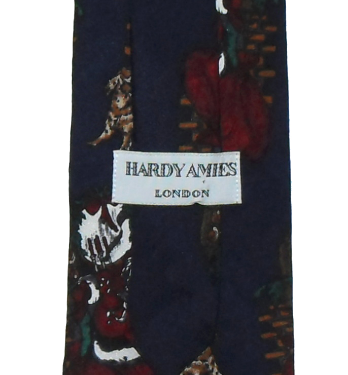 Father Christmas and his dog Hardy Amies silk tie