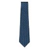 Boat and buoy designon a blue background silk tie