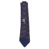Equestrian horse tackle design silk tie on a blue background by Hermes