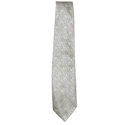 White jacquard silk tie by Pierre Balmain Paris