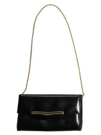 Black leather handbag