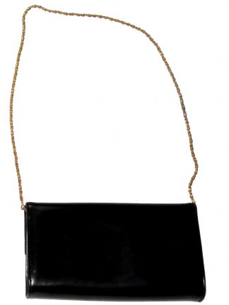 Black leather handbag