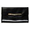 Black leather handbag