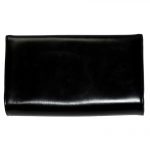 Black leather handbag