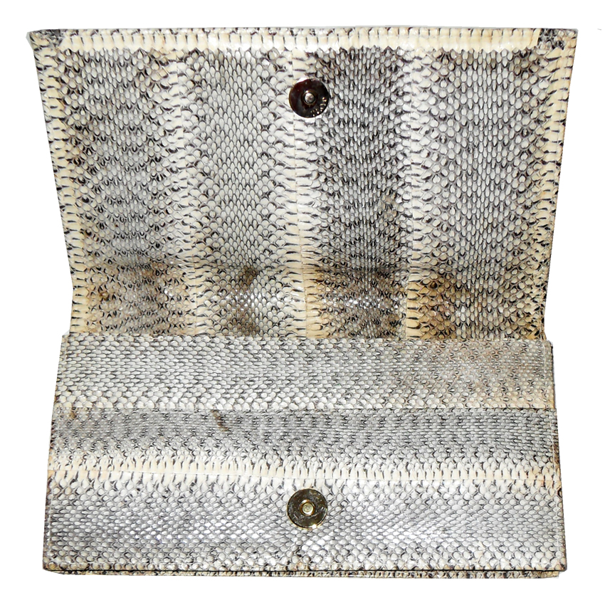 Retro snakeskin clutch bag