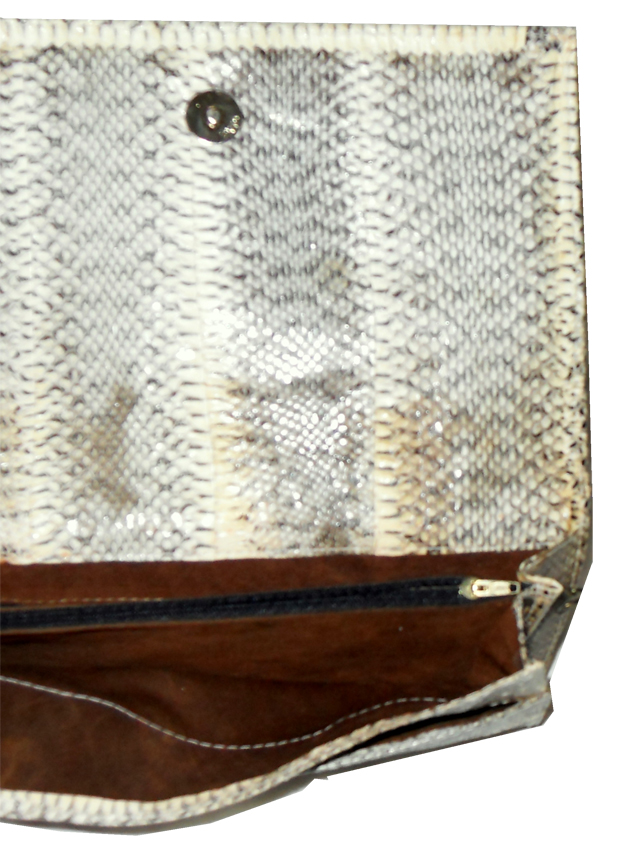 Retro snakeskin clutch bag