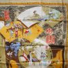 Pictorial silk scarf depicting various scenes