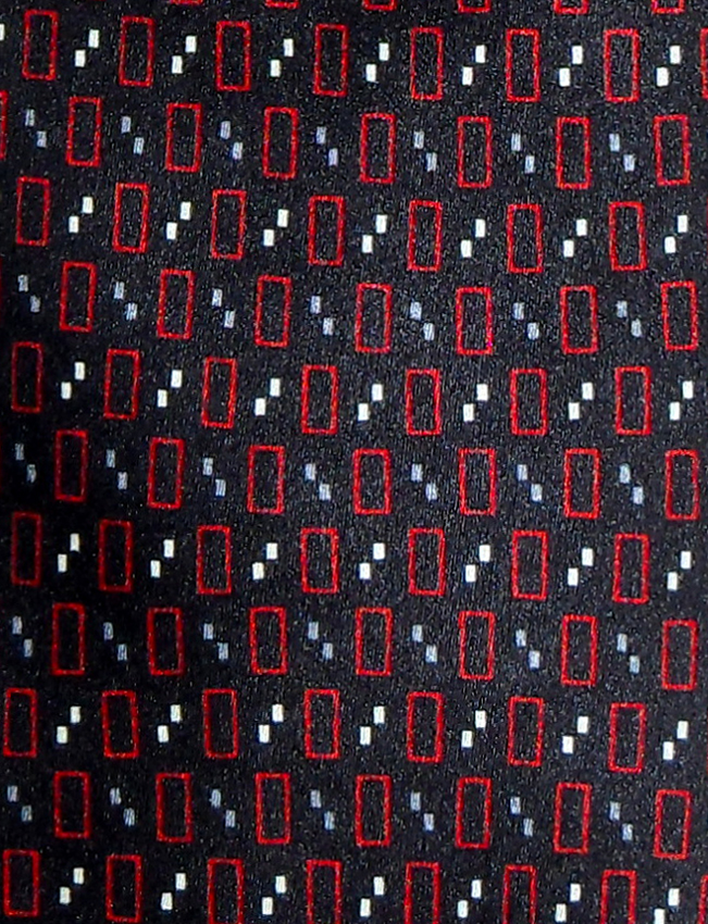 Louis Feraud silk satin tie with small rectangle design