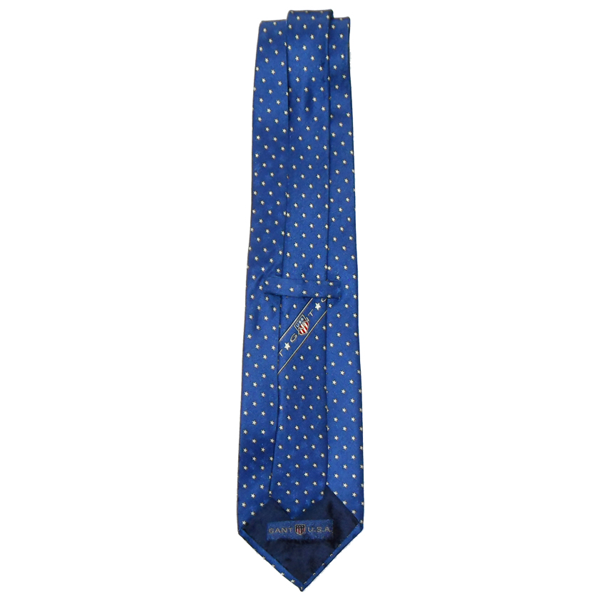 Gant USA silk tie with blue background and small white star design