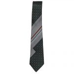 Vintage Pierre Cardin silk tie with dark green and silver grey design