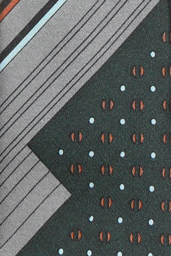 Vintage Pierre Cardin silk tie with dark green and silver grey design