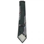 intage Pierre Cardin silk tie with dark green and silver grey design