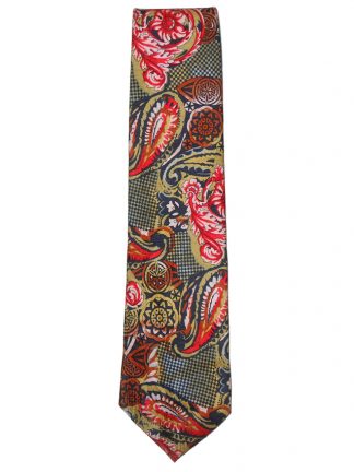 Zegna floral and paisley design silk tie