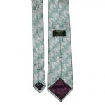 Liberty green and silver textured silk design silk tie