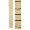 Yellow knit tie with black stripes