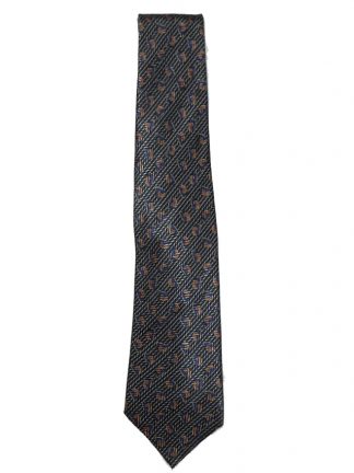 Lanvin tie with a blue and copper design