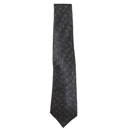 Lanvin tie with a blue and copper design