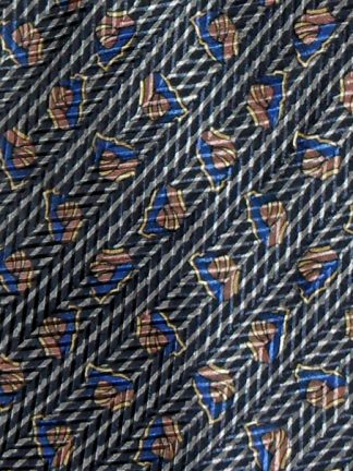 Lanving silk tie with a design in blue and copper