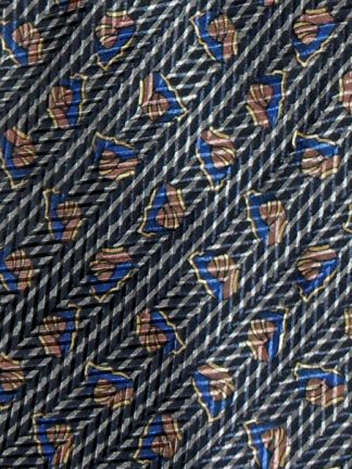 Lanving silk tie with a design in blue and copper