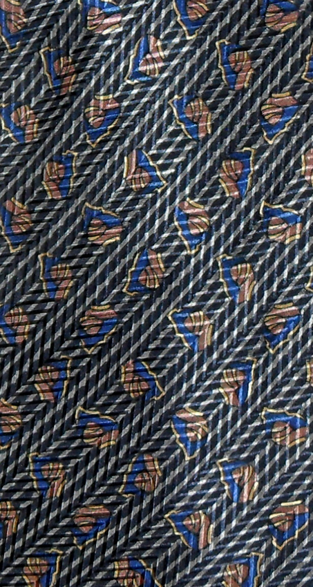 Lanving silk tie with a design in blue and copper