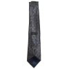 Lanvin silk tie with a design in blue and copper on a diagonal striped background