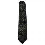 Green and black diagonal stripe silk tie