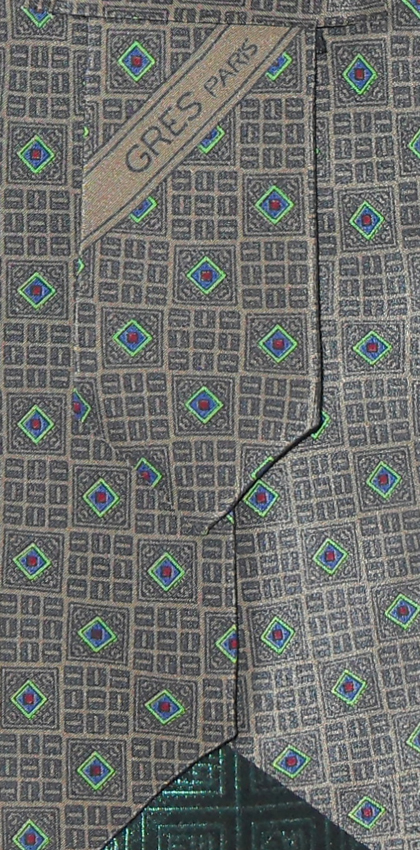 Grès Paris tie with intricate diamond and square design