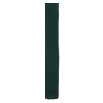 Pure new wool green knit square end tie