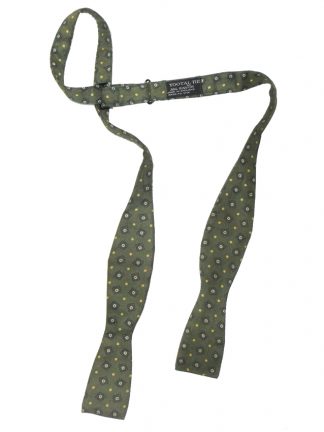 Tootal rayon olive green self tie bow tie