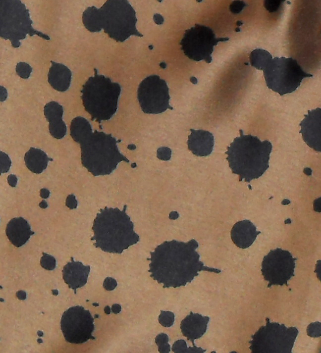 Brown background cravat with a black abstract design