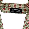 Vintate Tootal rayon cravat with a yellow background and small square design with red