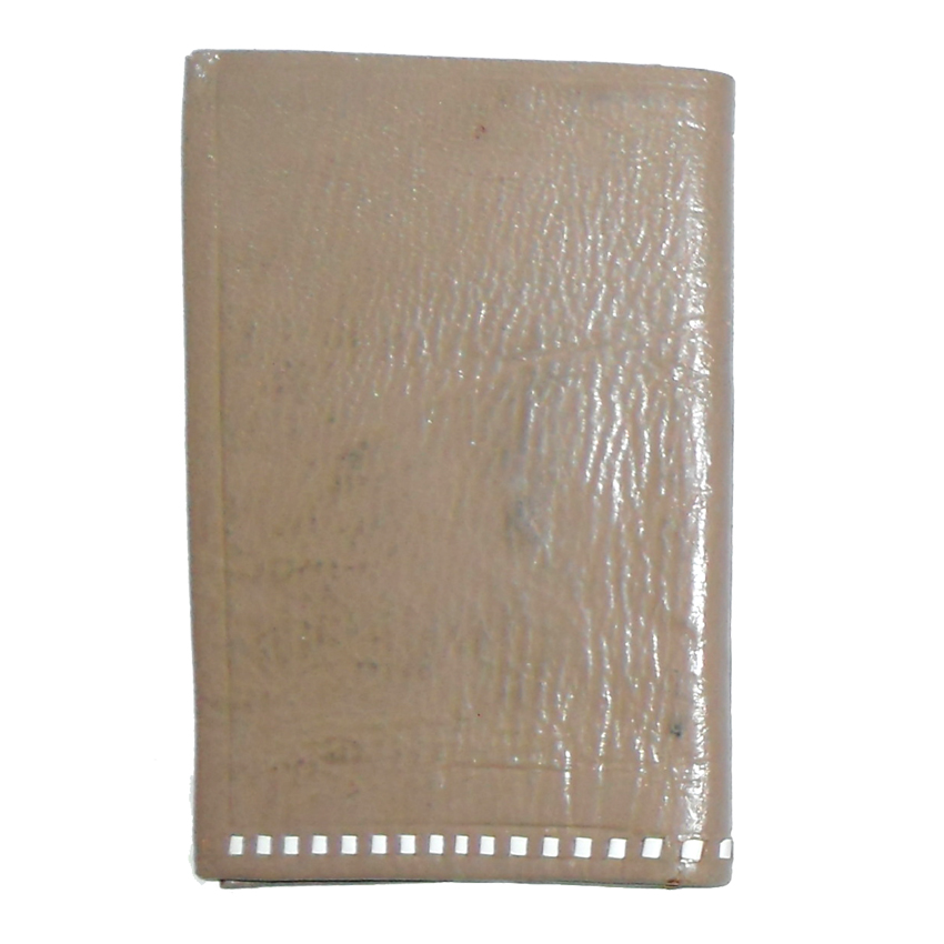 Leather wallet with red and white stitched detail