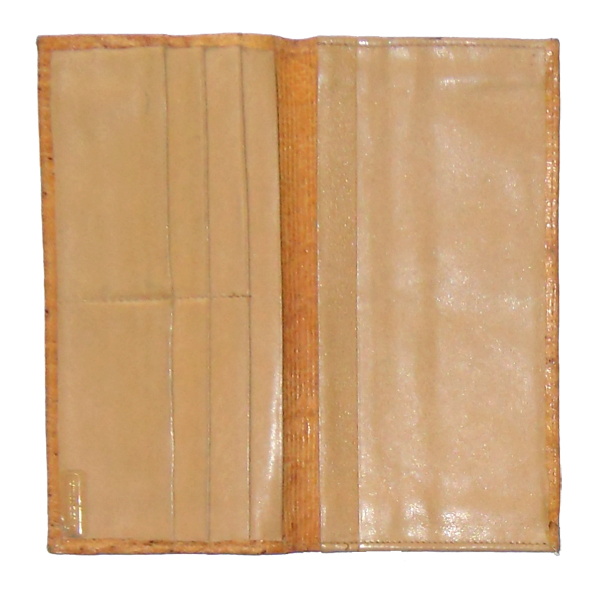 Ostrich leather wallet with pockets for notes and cards