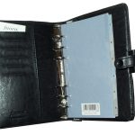 Black faux leather Filofax Kent