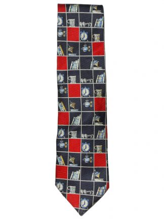 Italian pictorial silk tie
