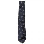 Dark blue silk tie with white circle design by Paul Smith, England