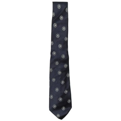 Dark blue silk tie with white circle design by Paul Smith, England