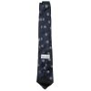 Dark blue silk tie with white circle design by Paul Smith, England