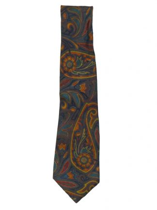 Large paisley design vintage silk tie