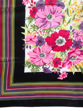 Italian vintage silk scarf with a bright flower design