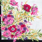 Italian vintage silk scarf with a bright flower design
