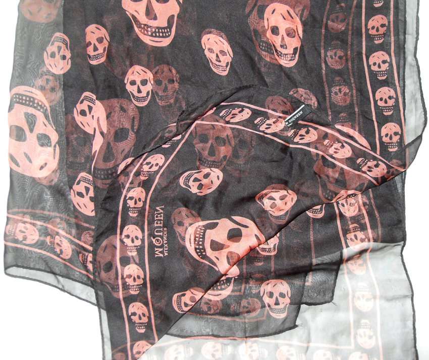 Long skull design scarf by Alexander McQueen